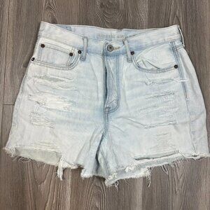 American Eagle Distressed 90’s Boyfriend Denim Shorts Light Wash Size 8